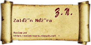 Zalán Nóra névjegykártya